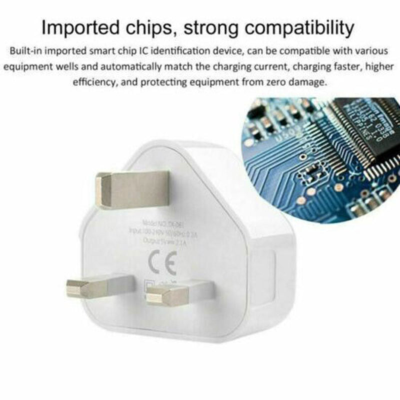 1A 5V 5V1A 3Pin USB Plug Charger UK Power Travel Adapter for Phone Wall Chargers